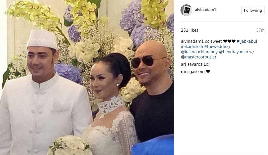 Deddy Corbuzier hadiri pernikahan Kalina Ocktaranny [foto: www.instagram.com/alvinadam1]