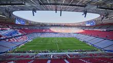 Para pemain Inter Milan dan PSG mencoba lapangan Allianz Arena, Munchen jelang partai puncak Liga Champions pada Minggu (1/6/2025) dini hari WIB nanti. (AP Photo/Martin Meissner)