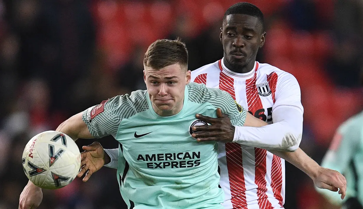 Debut Evan Ferguson di Premier League musim 2022/2023 terjadi pada pekan ke-17 saat Brighton bertandang ke markas Southampton. Main selama 7 menit, debutnya berakhir dengan kemenangan Seagulls 3-1 atas tuan rumah. (AFP/Oli Scarff)