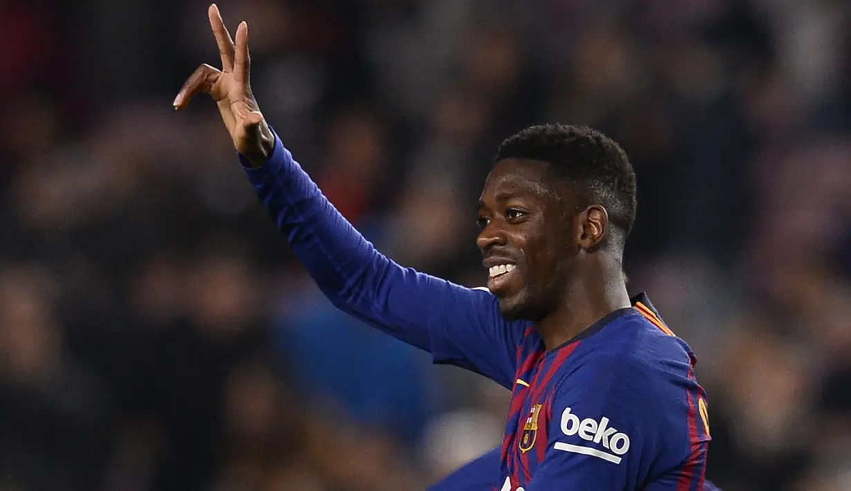 Ousmane Dembele yang didatangkan pada tahun 2017 tampaknya belum bisa menjawab lubang yang ditinggalkan Neymar di Barcelona. Penyerang berusia 22 tahun dengan banderol 93 juta pound coba dijual pada klub yang berminat seperti Bayern Munchen, PSG dan Liverpool. (AFP/Josep Lago)