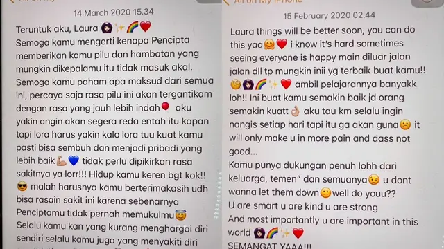 Catatan haru dari HP mendiang Laura Anna (Instagram/@edlngretairen)