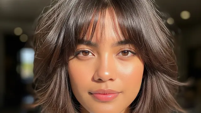 Model Rambut Medium dengan Poni Anti Lepek
