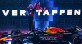 Pembalap Red Bull Racing, Max Verstappen merayakan kemenangan setelah tercepat dalam Formula 1 GP Qatar 2025 di Sirkuit Lusail, Lusail, Qatar, Minggu (30/11/2025) waktu setempat. (AFP/Andrej Isakovic)