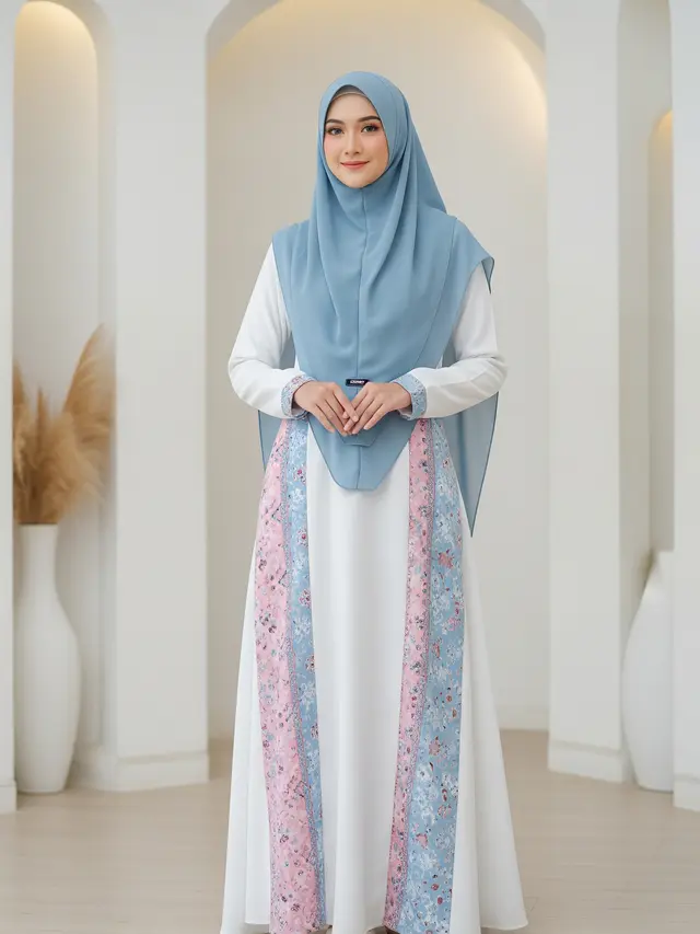 9 Model Gamis Elegan Kombinasi 2 Warna untuk Ramadan 2026