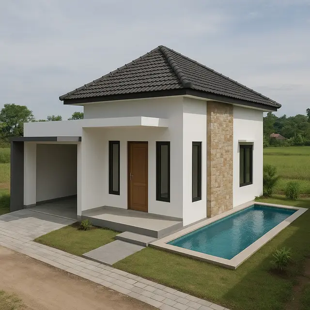 Model Rumah Minimalis 7x10 di Desa dengan 3 Kamar Tidur
