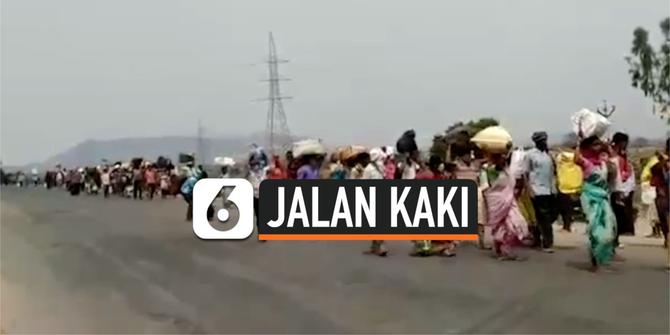 VIDEO: Demi Mudik, Pekerja Migran Berjalan Kaki Ratusan Kilometer