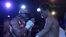 Jansen Marapu (kiri) memberikan salam kepada lawannya Phuttiphong Rakoon usai laga pada kelas Lightweight Mahkota Boxing Super Series di Cilandak Town Square, Jakarta (10/3/2018). Jansen menang TKO pada ronde ke sembilan. (Bola.com/Nick Hanoatubun)