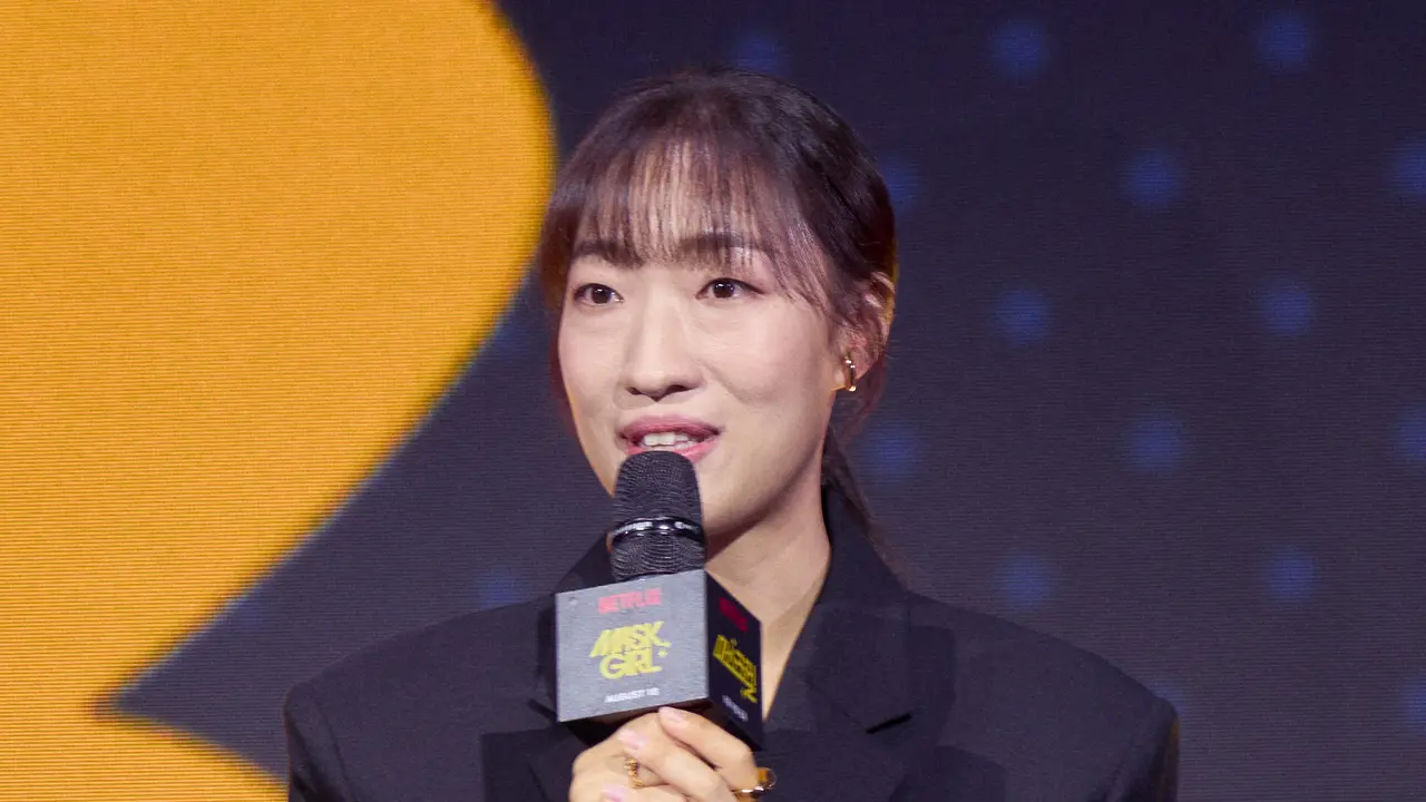 Lee Han Byeol, dalam konferensi pers drakor Netflix terbaru, Mask Girl.. (Foto: Netflix)