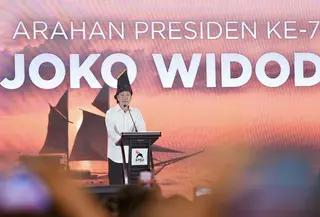 Jokowi saat Rakernas PSI di Makassar, Sulawesi Selatan. (Foto: Istimewa).