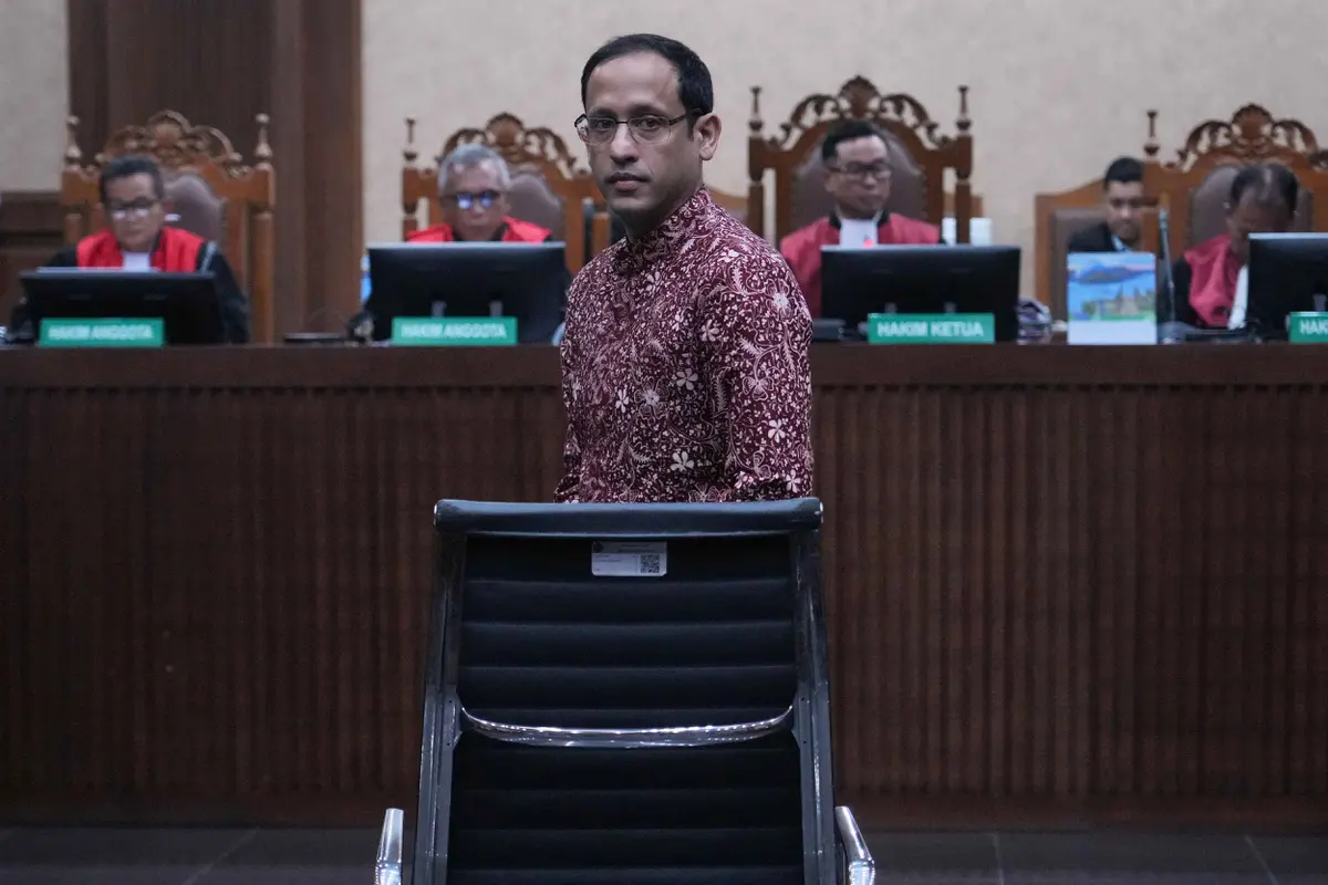 Ekspresi Nadiem Makarim Jelang Tuntutan di Sidang Kasus Chromebook