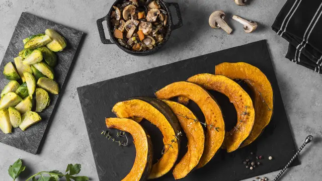 Ilustrasi labu kuning goreng