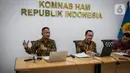 Komisioner Pemantau dan Penyelidik Komnas HAM RI M. Choirul Anam saat konferensi pers terkait Rancangan Perpres tentang tugas TNI dalam mengatasi terorisme di Kantor Komnas HAM, Jakarta, Rabu (24/6/2020). Rancangan Perpres itu dinilai berlandas criminal justice system. (Liputan6.com/Faizal Fanani)