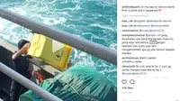 Sebuah video seorang pria membuang sampah di laut viral di media sosial (@andiniskayanti)