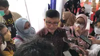 Presiden Direktur GGRP Abednedju Giovano Warani Sangkaeng, saat pelepasan ekspor Baja di Cikarang Barat, Bekasi, Selasa (26/7/2022).