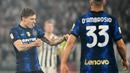Nicolo Barella tampil enerjik dan spartan di lini tengah Inter Milan. Ia juga mampu menjadi keran gol bagi Nerazzurri lewat tendangan kerasnya dari luar kotak penalti. (AFP/Isabella Bonotto)