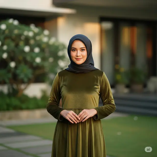 Rekomendasi Model Baju Gamis Pesta Mewah dan Elegan. Foto: Gemini