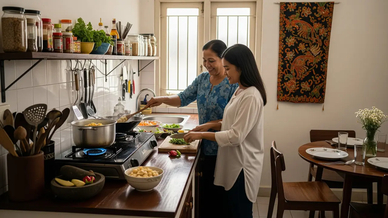 Desain Dapur Kecil Tapi Nyaman Dipakai Bersama Mertua
