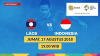Jadwal sepak bola putra Asian Games 2018, Laos vs Indonesia. (Bola.com/Dody Iryawan)