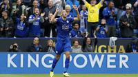 Striker Leicester City asal Aljazair, Islam Slimani. (AFP/Adrian Dennis)