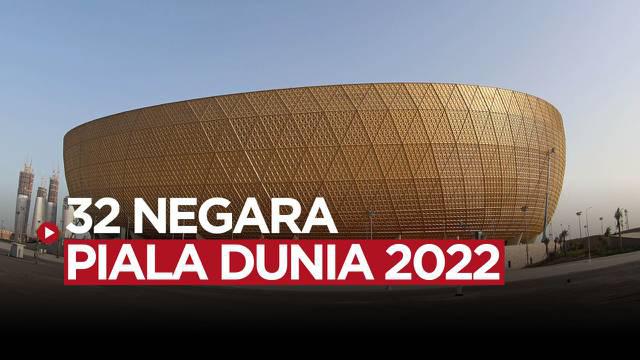 Berita motion grafis 32 negara peserta Piala Dunia 2022. Presiden FIFA, Gianni Infantino Ucapkan selamat