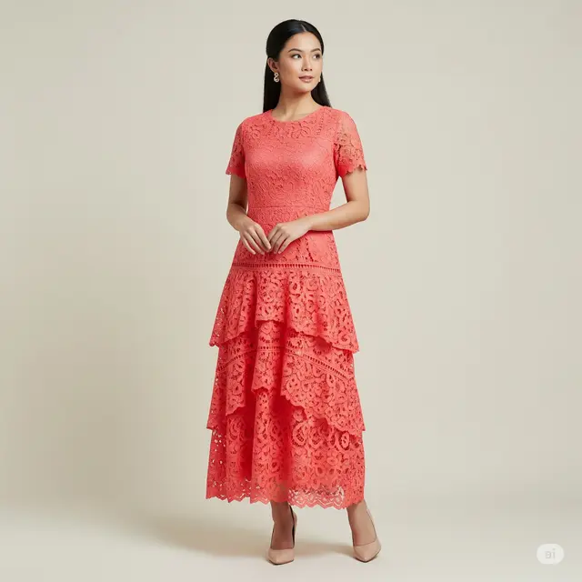 Model Dress Brokat Panjang Non Hijab Terbaik.