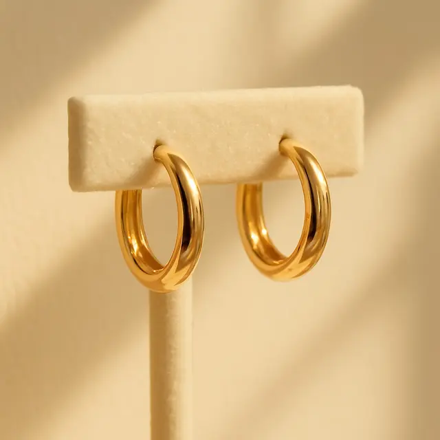 Model Anting Hoop Emas yang Ringan untuk Gaya Harian