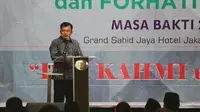 Wapres Jusuf Kalla saat memberikan sambutan di acara KAHMI (Liputan6.com/ Putu Merta Surya Putra)