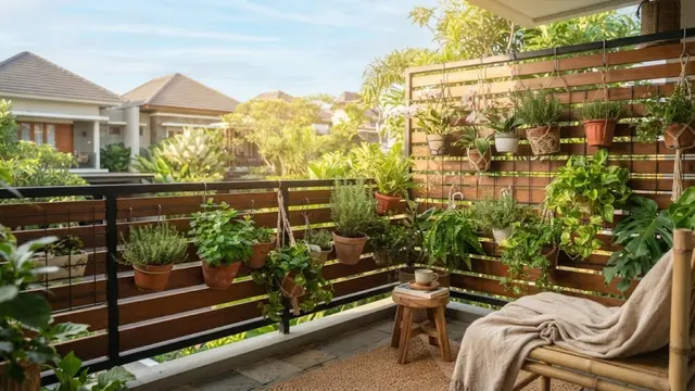 Inspirasi Pagar Balkon untuk Tanaman Gantung