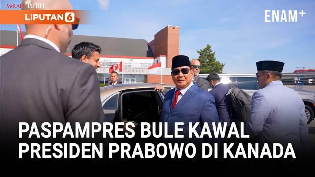 Presiden Prabowo Subianto tiba di Bandar Udara Internasional Ottawa Macdonald-Cartier, Ottawa, Kanada, Rabu (24/9). Kedatangan Prabowo dikawal ketat Paspamres Bule.