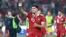 <p>Selebrasi kemenangan pemain Timnas Indonesia, Shayne Pattynama setelah berakhirnya laga putaran pertama Kualifikasi Piala Dunia 2026 Zona Asia menghadapi Brunei Darussalam di Stadion Utama Gelora Bung Karno (SUGBK), Kamis (12/10/2023) malam WIB. Timnas Indonesia menang 6-0 atas Brunei Darussalam. (Bola.com/M Iqbal Ichsan)</p>