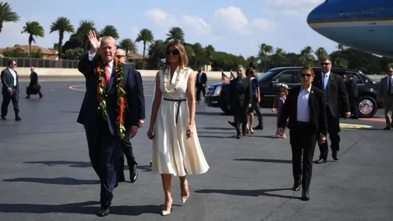 Hawaii akan jadi lokasi pemberhentian pertama bagi Donald Trump dan Milenia (AFP)