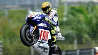 Selebrasi Valentino Rossi saat memenangi MotoGP Malaysia 2010. (Sport Rider)