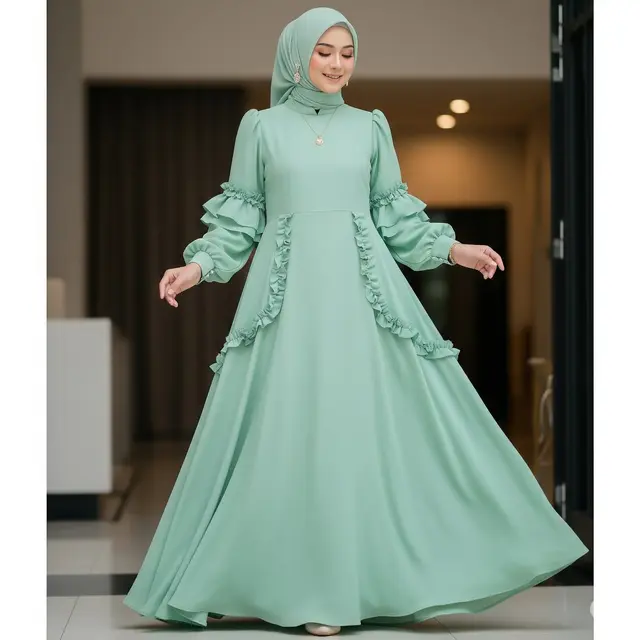 Model Baju Kondangan Gamis Elegan 2025. Foto: Gemini