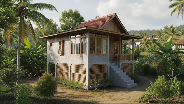 Model Rumah 5x8 Sederhana Biaya Murah Cocok untuk Desa/Gemini AI