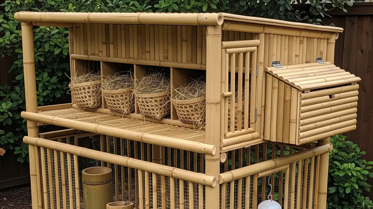 Kandang Ayam Bambu Murah tapi Modern untuk Ternak Rumahan Modal Kecil (Image by Gemini AI)