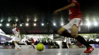 Pemain Doby MCW Banten saat pertandingan melawan Surya Futsal pada laga Super Soccer Futsal Battle di Summarecon Mall Serpong, Sabtu (29/09/2018). Doby MCW Banten takluk 2-8 dari Surya Futsal. (Bola.com/M Iqbal Ichsan)