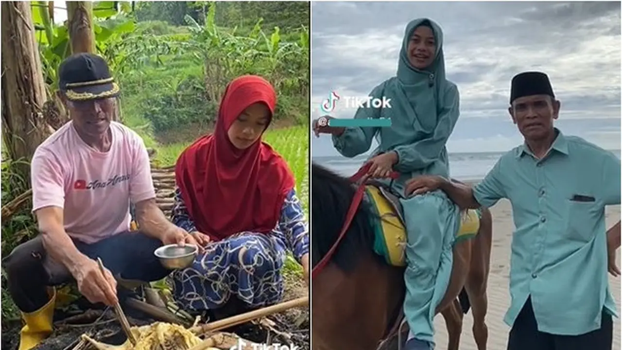 6 Potret Mesra Pasangan Viral Beda Usia 36 Tahun, Netizen Kira Bapaknya
