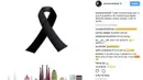 Akun Instagram milik pemain Barcelona, Andres Iniesta dengan gambar pita hitam sebagai bentuk simpatik terhadap korban teror Barcelona. (Bola.com/Instagram/Iniesta)