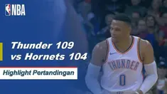 Russell Westbrook selesai dengan 30 poin, 12 rebound dan delapan assist saat Thunder mengalahkan the Hornets, 109-104.