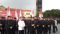 Kapolri Jenderal Listyo Sigit Prabowo usai mengukuhkan Dankorbrimob dijabat oleh Komjen alias jenderal bintang tiga. (Merdeka/Nur Habibie)