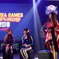 Cosplayer di IGC 2018, dari kiri ke kanan: Pion Kim, Ying Tze, Nekonoi Katsu, dan Punipun. Liputan6.com/Tommy Kurnia