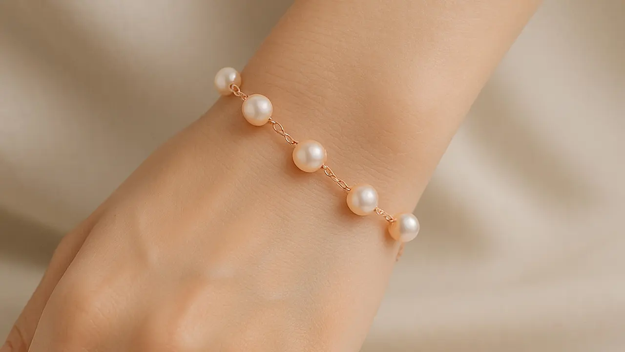 Model Gelang Emas Kombinasi Mutiara Classy (Image by ChatGPT)
