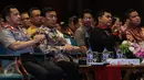 Kapolri Tito Karnavian (kiri), Menko Polhukam Wiranto (kedua kiri) saat menghadiri Rapat Koordinasi Pilkada Serentak 2017 di Gedung Bidakara, Jakarta, Selasa (31/1). (Liputan6.com/Faizal Fanani)