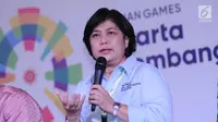 Departement Broadcasting Inasgoc, Linda Wahyuni memberi keterangan saat konferensi pers Official Broadcaster Asian Games 2018 di Jakarta, Kamis (8/2). Asian Games 2018 berlangsung 18 Agustus-2 September. (Liputan6.com/Helmi Fithriansyah)