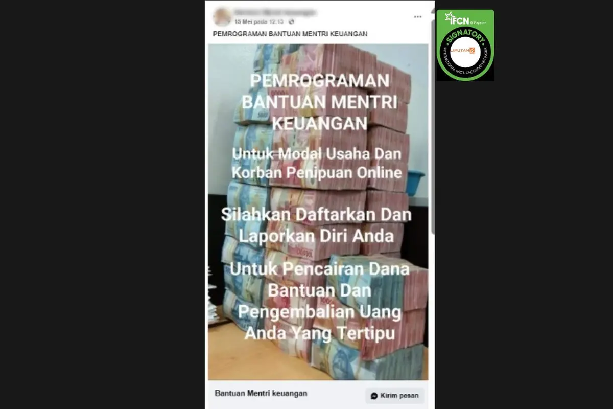 Cek Fakta Liputan6.com mendapati klaim program bantuan Menteri Keuangan Purbaya Yudhi Sadewa.