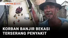 Korban banjir di Bekasi, Jawa Barat, mulai terserang penyakit. Warga membutuhkan pasokan air bersih untuk memenuhi kebutuhan sehari-hari.