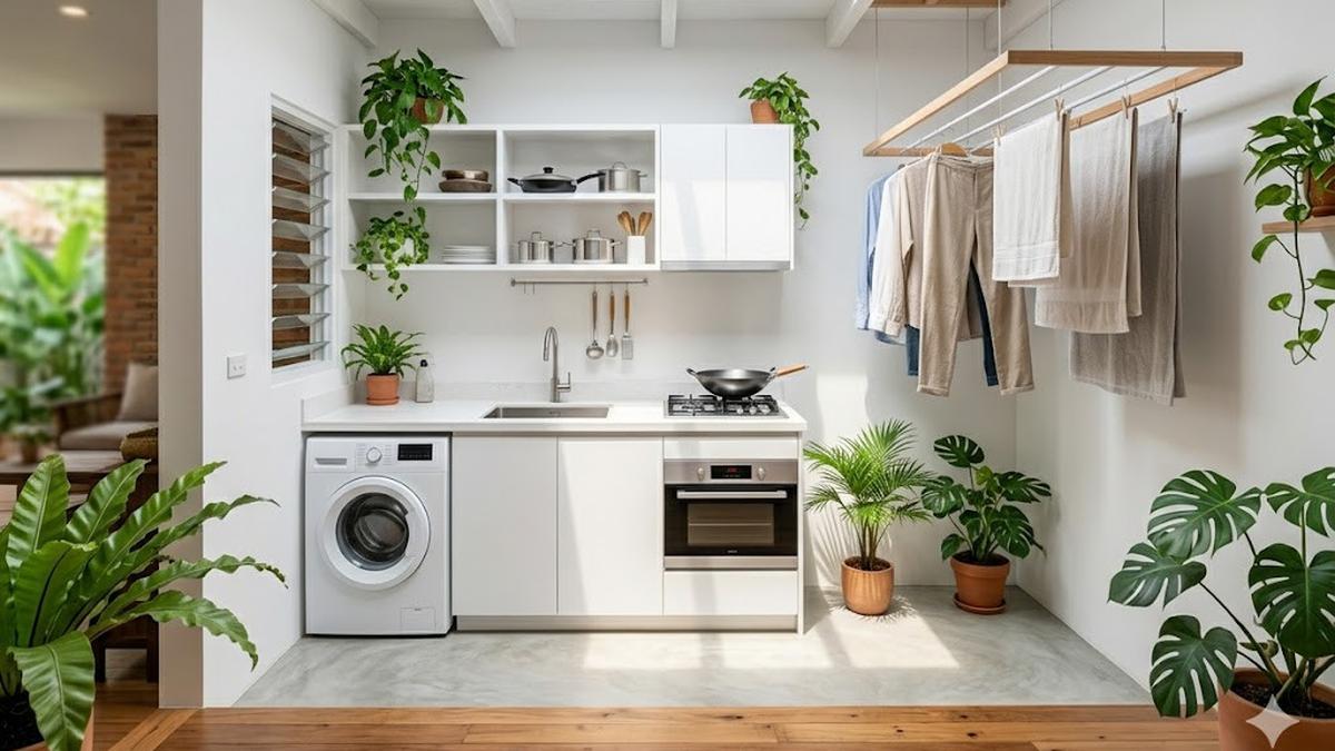 6 Contoh Desain Ruang Jemur Dalam Rumah Anti Lembap yang Minimalis dan Estetik