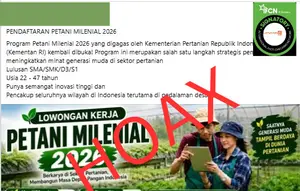 Deretan Hoaks Pendaftaran Petani Milenial di Media Sosial, Cek Faktanya