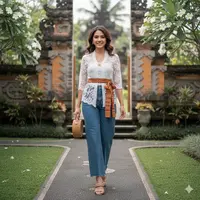 Model Kebaya Modern dengan Celana Jeans (Created by AI)