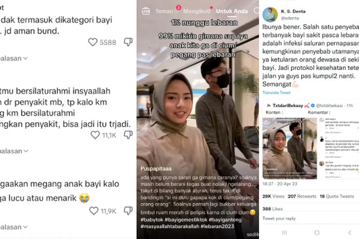 Viral Curhatan Ibu Muda yang Bertanya Cara Biar Anak Tidak Dicium atau Dipegang Pas Lebaran Idul Fitri Malah Dinyinyirin Warganet. Namun, Ibu Ini Mendapat Dukungan dari Warganet di Twitter.